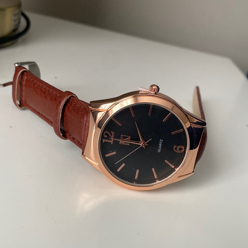 Men K rose gold watch